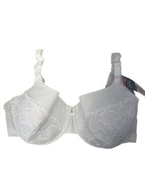 Bali White Lace Desire Underwire Bra 42DD Full Coverage Shaping Foam Style 6542